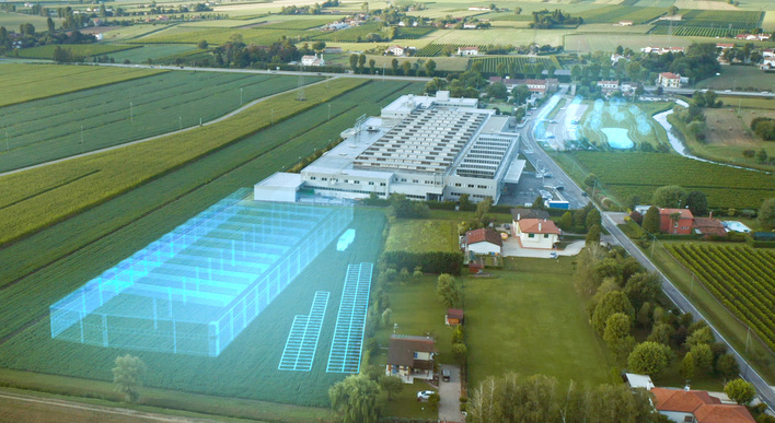 Die Forel-Firmenzentrale in Treviso (I) soll aufgrund der steigenden Nachfrage deutlich erweitert werden. Hier ein Blick auf den geplanten Produktions-Neubau.