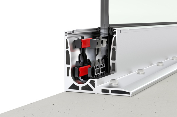 Das neue VetroMount Gelände﻿r von Bohle mit dem F-Profil hier im Schnitt.