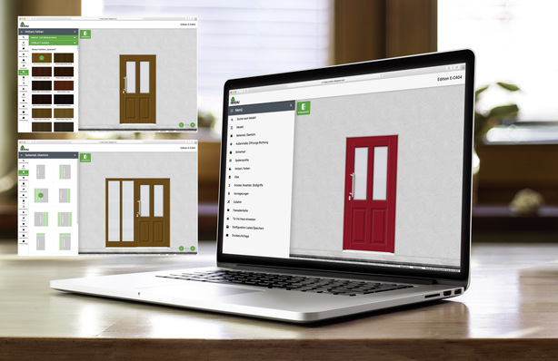 Mithilfe des neuen Konfigurators können Fachhändler und Endverbraucher Haustüren individuell auf der Webseite von Niveau zusammenstellen.