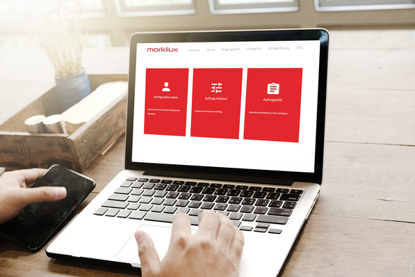 Markisenhersteller markilux ermöglicht seinen Fachpartnern, neue Aufträge ab jetzt auch digital auf der „pro.markilux-Website“ des Unternehmens zu erfassen.