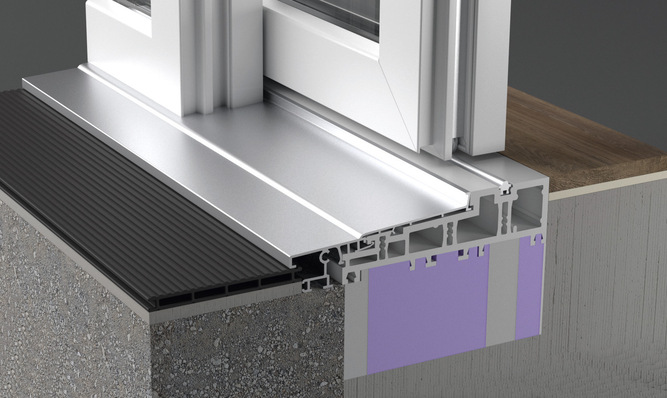 Die Porta FRAME HST Elemente von Rodenberg kommen für Ausgleichsarbeiten bei der Montage von Hebeschiebetüren, als Schwellenunterbau, seitliche Verbreiterung und als Befestigung für Rollläden/Raffstores zum Einsatz.