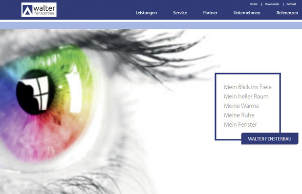 Neues Antlitz der Website von Walter Fensterbau
