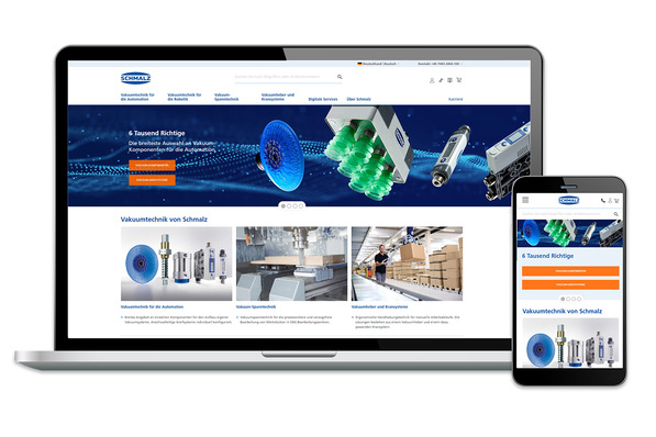 Mit den digitalen Services, die sich auch mittels Smartphone und Tablett über die neue Website abrufen lassen, ermöglicht Schmalz auch eine neue Form der individuellen Kundenbetreuung für seine Kunden.