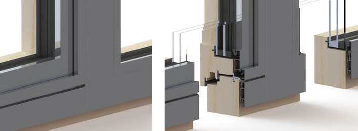 Mit dem Bug cliXsafe ist eine unkomplizierte Verglasung von außen mit einer ­Festverglasung als auch mit Öffnungselementen in einem Rahmen möglich