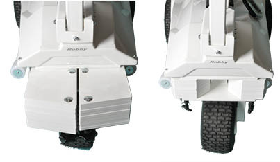 Neu am Robby 280 universal sind einklappbaren Gegengewichte, die dafür sorgen, dass das Gerät noch leichter und kompakter wird.