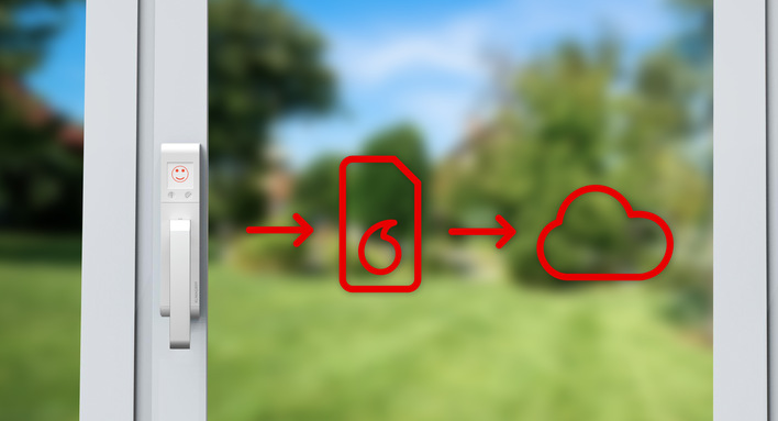 Der Sensoren misst und überwacht den Zustand der Zimmerluft und sendet die gesammelten Daten über eine eingebaute Vodafone SIM Karte per Narrow Band IoT Technologie in die Cloud.