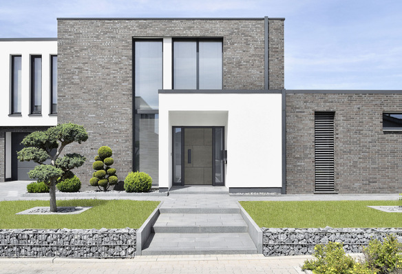 Moderner Look: Die Keramikoberfläch﻿e Art-Steel für Haustüren der NaturArt-Serie.