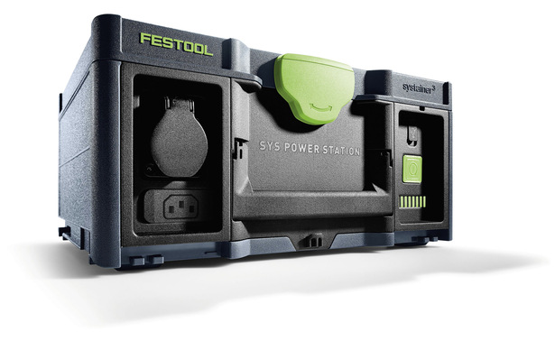 Macht unabhängig von der Steckdose: Die neue SYS-PowerStation von Festool – inkl. integriertem USB-Anschluss.