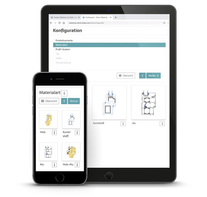 Egal ob Klaes webshop oder webtrade – das ­responsible Design unterstützt die mobile Nutzung.
