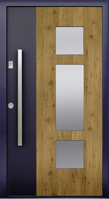 Das Modell Tilia: Oberfläche Rahmen Carbon Grey, Türblatt Carbon Grey und Tyrol Pine; U D -Wert 0,71 W/(m²K)