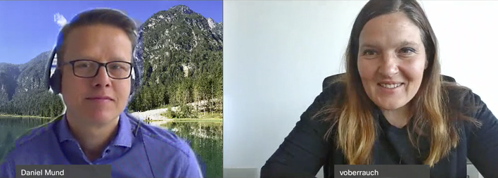 Verena Oberrauch im Gespräch mit Chefredakteur Daniel Mund