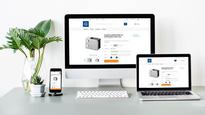 Ab sofort können Metallbauer, Glaser und Monteur im neuen Onlineshop das gesamte Angebot von  Q-railing 24/7 bestellen.