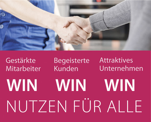 Sorgen Sie im Betrieb für ein Klima, in dem Stärken gestärkt werden, gemeinsame Erfolge Mitarbeiter aufbauen und Kunden begeistern.  