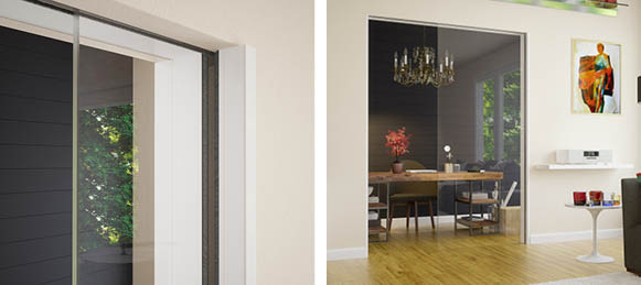 Die neuen gläsernen Wandschiebetüren Muto Comfort L 80 Pocket von dormakaba gibt es in Türbreiten von 660 – 1500 mm, bei individuellem Wandtaschenbau sogar bis 2000 mm. 