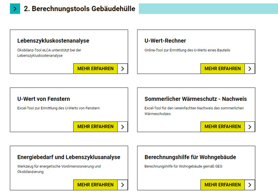 Das Fachforum hat eine Reihe verfügbarer Online-Tools zu den Themen Beraten, Sanieren und Bilanzieren zusammengestellt. Die Tools dienen dabei oftmals der überschlägigen Abschätzung einzelner Parameter.
