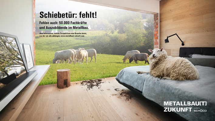 So plakativ macht Schüco auf den Fach- und Nachwuchskräftemangel einer ganzen Branche aufmerksam. Je mehr Metallbaupartner bei dieser Kampagne mitmachen, desto größer ist die Sichtbarkeit in der Öffentlichkeit.