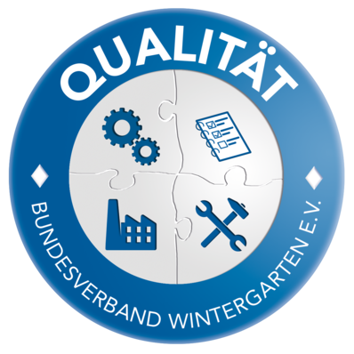 Das Qualitäts- und Zertifizierungssystem des Bundesverbandes Wintergarten e.V. umfasst vier Bereiche: System, Planung, Fertigung und Montage.