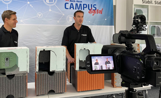 Beck+Heun Fachberater live im Webinareinsatz bei Campus digital im Herbst 2021: Sebastian Mayer und Mischa Hellstern.