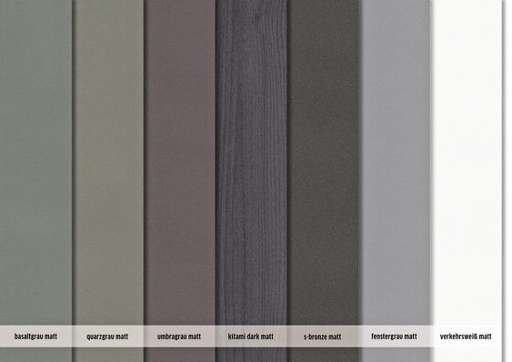 Oknoplast hat sieben neue Folienfarben in das Angebot aufgenommen: Verkehrsweiß, Fenstergrau, Basaltgrau, Quarzgrau, Umbragrau, S-Bronze sowie Kitami Dark.