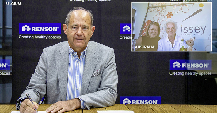 Der Vertrag mit Issey Sun Shade Systems, einem in Perth ansässigen Familien­unternehmen mit 30 Jahren Erfahrung im Bereich Außensonnenschutz wurde per Videokonferenz unterzeichnet.