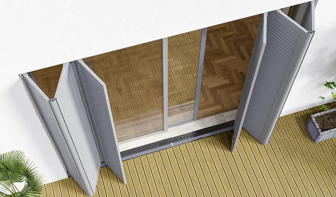 Der MoveTronic ermöglicht ein gleichmäßiges Falten der Flügel beim Öffnen und Schließen – egal ob gerade oder ungerade Flügelaufteilung.