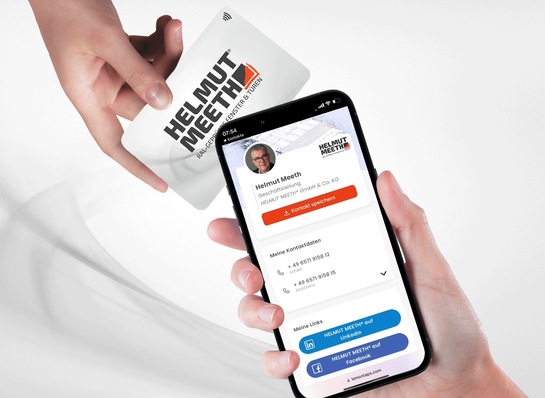 Die digitale Visitenkarte kann neben der Karte auch per QR-Code oder Link in virtuellen Meetings oder E-Mail-Signaturen verwendet werden.