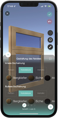 Die Gestaltung und Konfiguration der Fenster ist unabhängig von den Rahmenprofilen der Hersteller. Auf Grundlage der konfigurierten Daten kann ein Anbieter im Anschluss mit seiner eigenen Software passende Produkte offerieren.