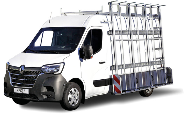 Dieser voll aus­gestattete Renault Master wird am Stand der Hegla präsentiert.