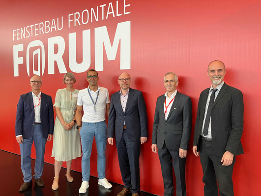 Das Prowindo-Team (v. l.): Thomas Hülsmann (VinylPlus), Charlotte Röber (EPPA), Götz Schmiedeknecht (Salamander), Michael Vetter (Rewindo), Gerald Feigenbutz (QKE), Christoph Schrader (SKZ).