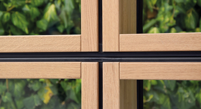 Fassadenmuster Holz-Metall-Elementfassade HMEF 2020, Detailpunkt