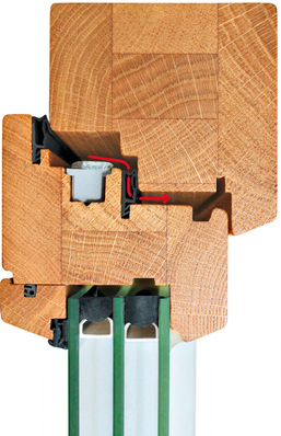 Darstellung der Funktion: innen dichter als außen. Die punktierte Linie markiert die ­diffusionsoffenen Bereiche der Dichtung.