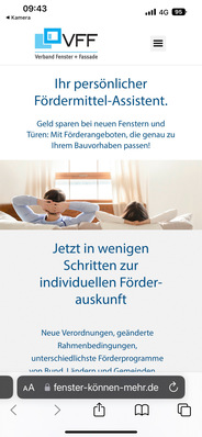 Auch online unterstützt der VFF seine Mitglieder mit einem Fördermittel-Assistenten zur Förderauskunft.
