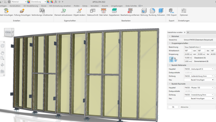 Im Zusammenspiel bilden die parametrische 3D-Modellierungssoftware APOLLON und die CAD-Software ATHENA ein ideales Team