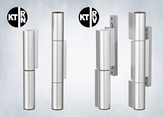Die großen Hahn-Rollenbänder KT-RN und KT-RV in Silber eloxiert.