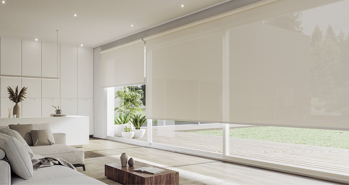 Das neue Rollo R_05 ermöglicht die Beschattung von bis zu 6 m Breite und maximal 20 m2 Fensterfläche. Aluminiumträger bieten ein Höchstmaß an Stabilität.