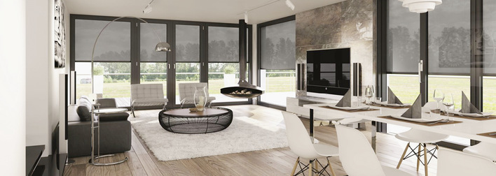 Hochwertige Easy Screens ZIP sind die smarte Lösung für eine moderne Beschattung: Die textilen Anlagen bieten nicht nur einen windstabilen Sonnenschutz, sie lassen sich auch als attraktive Gestaltungselemente für Ihre Gebäudefassade einsetzen. Je nach Farbe und Transparenzgrad modulieren sie die Raumstimmung.