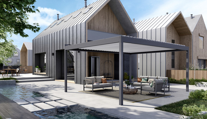 Alba eignet sich mit seinem puristisches Design sowohl für traditionelle Architekturen als auch für moderne oder aktuelle Gebäudestile auf der privaten Terrasse oder in der Gastronomie.