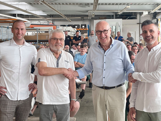 v.l.: Roman Hilzinger, Herbert Schenk, Helmut Hilzinger, Jerome Krieck