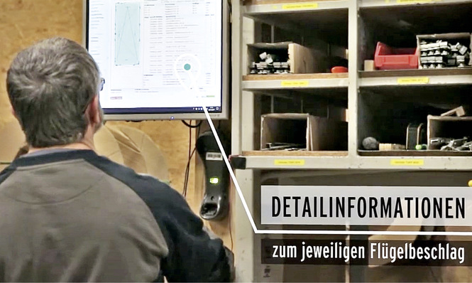 Welche Beschlag­teile müssen an ­diesen Rahmen? Klaes e-prod liefert die Antwort nach ­einem Scan.