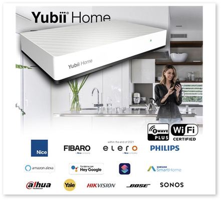 Funkantriebe, Empfänger und Sensoren der Marken Nice und elero ­können selbstverständlich in das Smart Home-System eingebunden werden. ­Darüber hinaus ist Yubii über Z-Wave und WiFi mit mehr als 3.000 Produkten anderer Hersteller kompatibel.