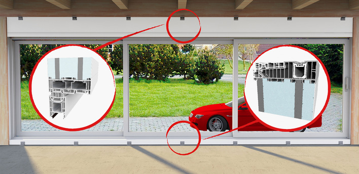 Effiziente Verarbeitung: In Längen von bis zu 7000 mm erhältlich, ermöglicht ProfileTec selbst bei großen ­Elementen einen Anschluss ohne Stoß. Das spart Zeit und Kosten.