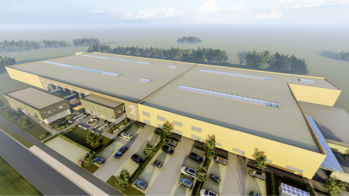 Ein Blick in die Zukunft. Bis Mitte 2024 wird die Produktions­fläche am Hauptstandort von Ventana um knapp 7000 m² erweitert
