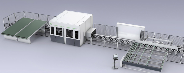Conturex Vario L mit Performance-Paket: Die Maschine kann bei gleichem Platzbedarf höhere ­Doppelteillängen auf-nehmen, ermöglicht durch ein Update der PowerGrip-Motion-Tische.