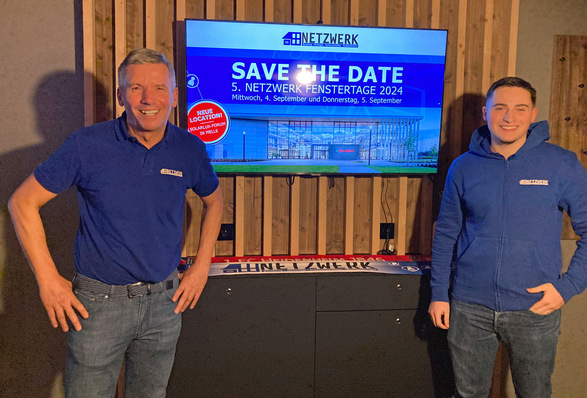  Oliver Frey und Niklas Frey in Heidenheim verkünden während der Netzwerk Partnertage den neuen Termin der Fenstertage des Netzwerkes