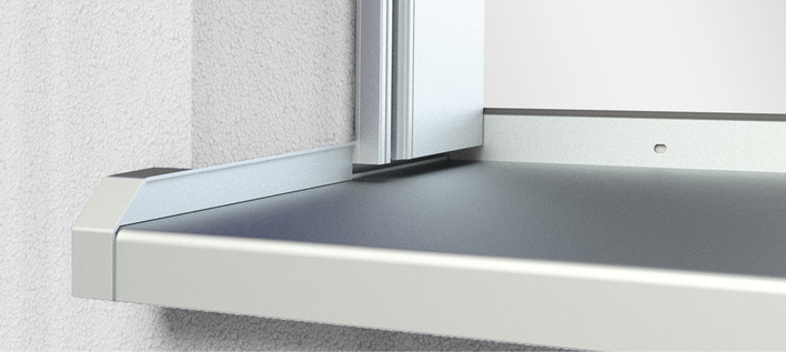  Einbausituation des Steckabschlusses mit Gleit­funktion inkl. Rollladenführungsschiene