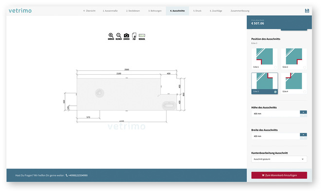  Der neue Konfigurator macht es leicht, 
Gläser auch online maßgeschneidert zu bestellen.