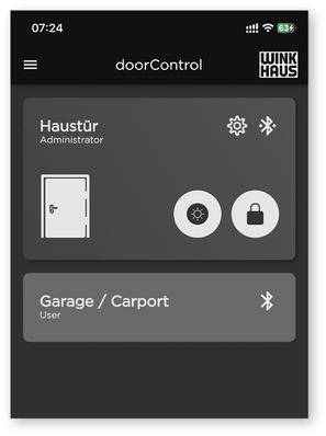  Die Tür lässt sich mit dem Smartphone bedienen. 