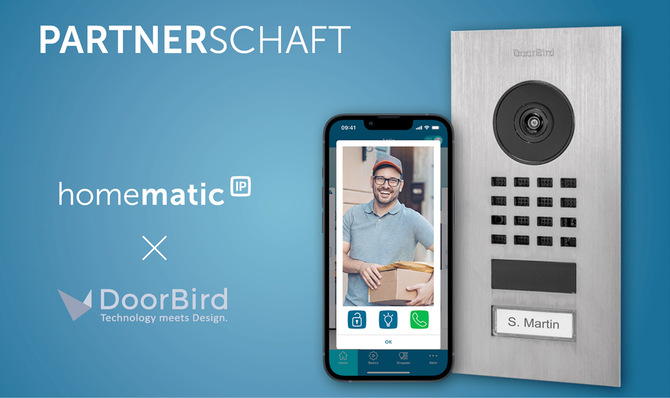  Audio- und Videosignale werden von der DoorBird Türstation unmittelbar in die Homematic IP App übertragen.
