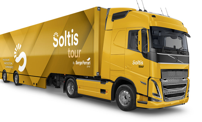  Auf dieser Soltis Tour werden auf jeder Etappe gleich zwei spezielle Trucks eingesetzt. Während im einen das gesamte Soltis-Programm mit vielen Anwendungen präsentiert wird, findet sich im anderen eine Ausstellung der permanenten und lokalen Soltis-Tourpartner.