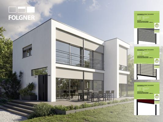  Mit Rollladen, Raffstoren, ZIP-Screens und Smart Home Systemen zur gezielten Steuerung und Optimierung der Energieeffizienz bietet Folgner eine Vielzahl an Produkten, die sich durch Resourceneffizienz wie auch Energieeffizienz auszeichen– nachhaltig produziert in Deutschland. Die EPDs liefern nun die Fakten für die Gebäude-Energiebilanzen und geforderte Gebäudezertifizierungen.